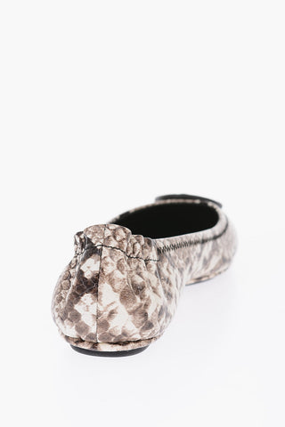 snake print leather MINNIE Ballet flats