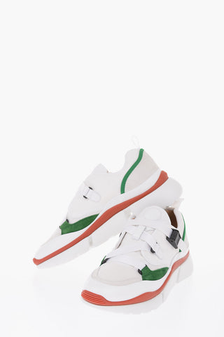 leather and fabric JUNGLE GREEN sneakers