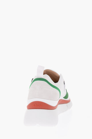 leather and fabric JUNGLE GREEN sneakers
