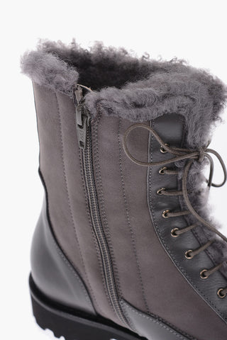 Anfibi LAURA in pelle con zip laterale