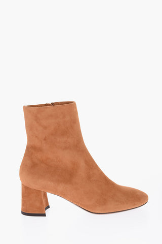 6cm suede leather Booties with side zip
