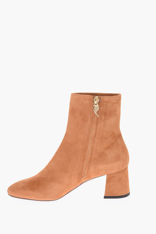 6cm suede leather Booties with side zip