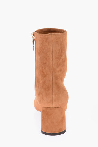 6cm suede leather Booties with side zip