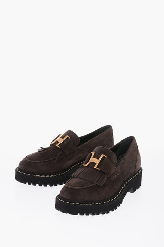 kiltie loafer in pelle scamosciata 