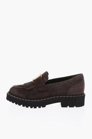 kiltie loafer in pelle scamosciata 