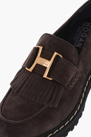kiltie loafer in pelle scamosciata 