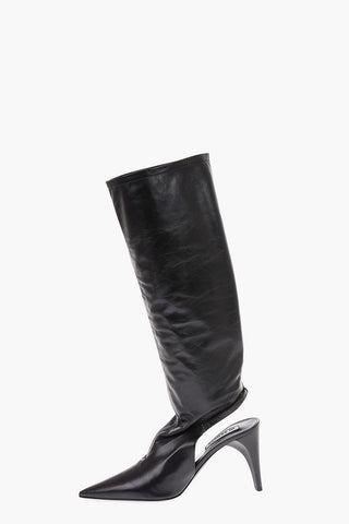 Stivali in pelle tallone aperto 10cm