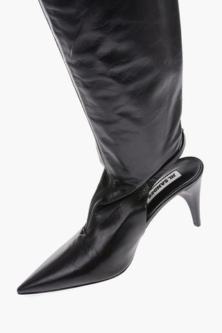 Stivali in pelle tallone aperto 10cm