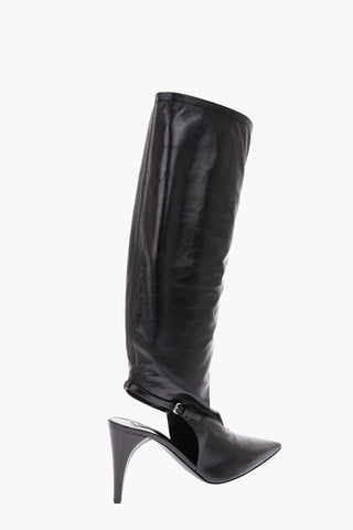 Stivali in pelle tallone aperto 10cm