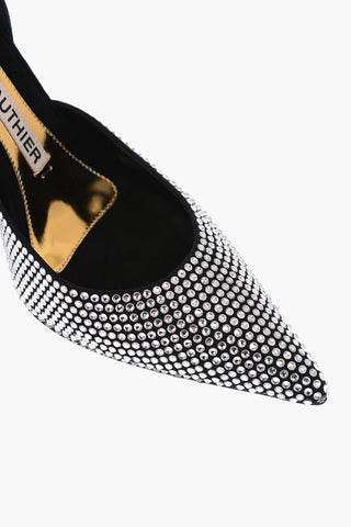 Décolleté ALEX in pelle con strass 10.5cm