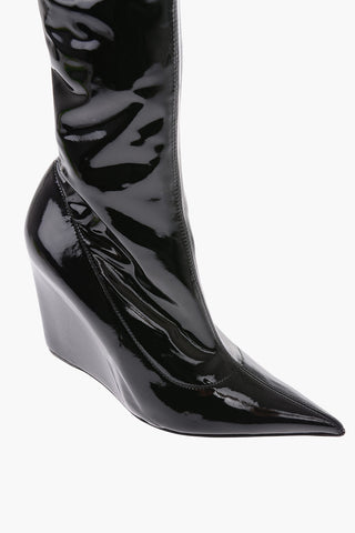 11cm patent leather over the knee DANIELLE wedge boots