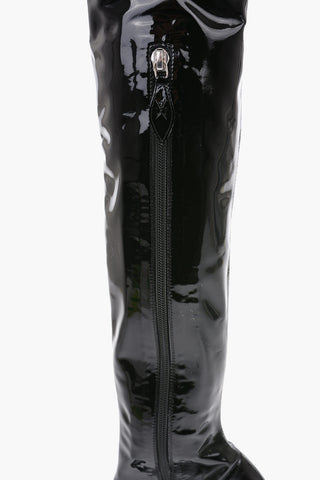 11cm patent leather over the knee DANIELLE wedge boots