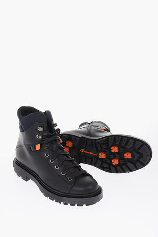 leather Side Zip Ankle Combat boots
