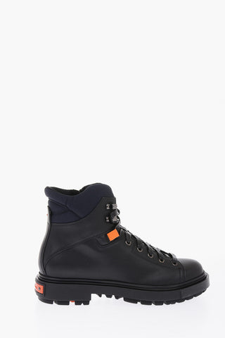 leather Side Zip Ankle Combat boots