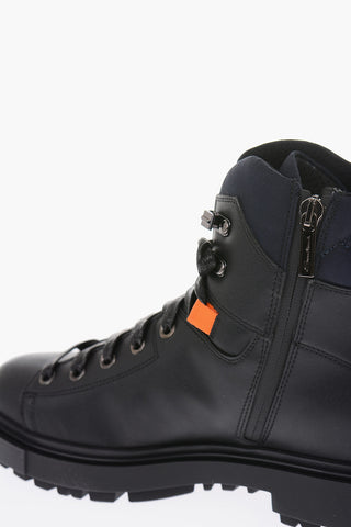 leather Side Zip Ankle Combat boots