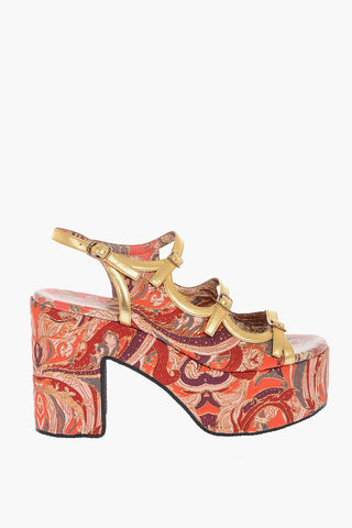 11cm brocade platform sandals