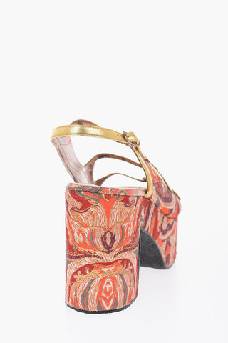 11cm brocade platform sandals