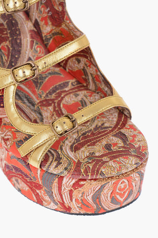 11cm brocade platform sandals