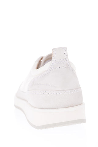 sneakers in pelle e tessuto