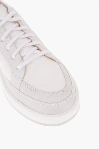 sneakers in pelle e tessuto