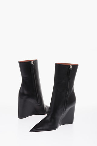 9.5 cm leather Wedge bootie
