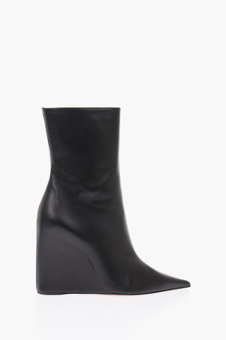 9.5 cm leather Wedge bootie