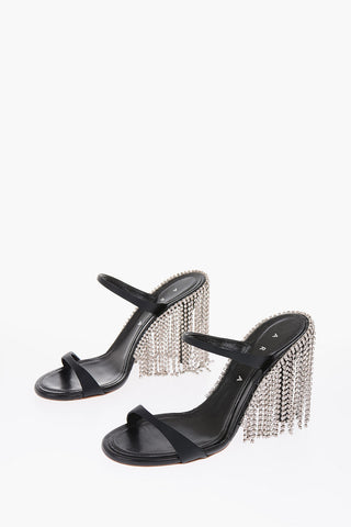 10cm Mules with rhinestone embellished details