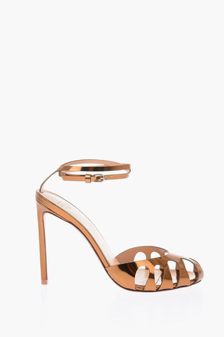 10.5cm leather Cut-out heels