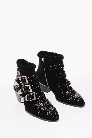 6cm suede leather studded SUSANNA Ankle boots
