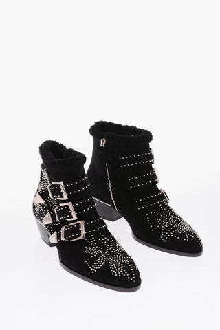 6cm suede leather studded SUSANNA Ankle boots