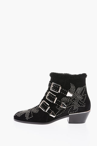 6cm suede leather studded SUSANNA Ankle boots