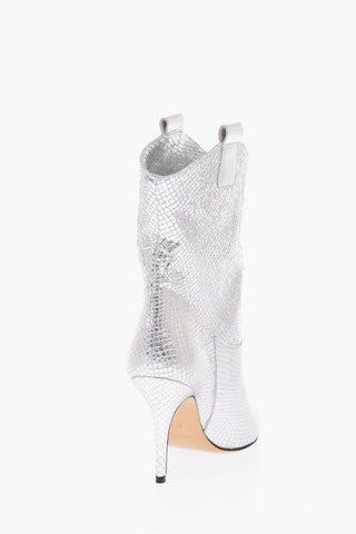 Stivaletti DELHI in pelle stampa rettile con tacco 9.5cm