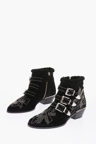 6cm suede leather studded SUSANNA Ankle boots