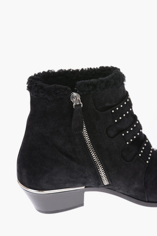 6cm suede leather studded SUSANNA Ankle boots