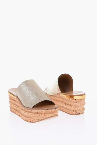 leather CAMILLE Wedge sandals