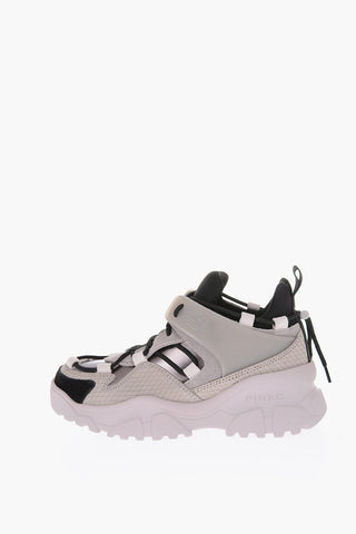 leather and fabric LOVE TREK sneakers