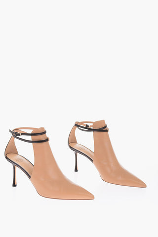 Tronchetto in pelle con dettagli cut out 8cm