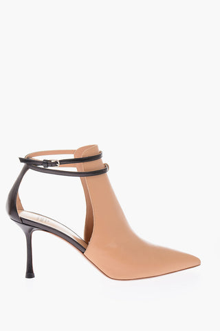 Tronchetto in pelle con dettagli cut out 8cm