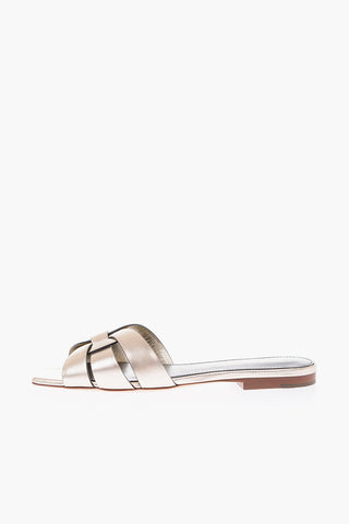 Sandali in pelle lamè