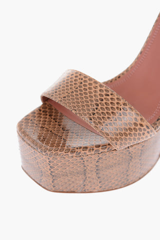 13.5cm snake print leather VITA Lace-up sandals