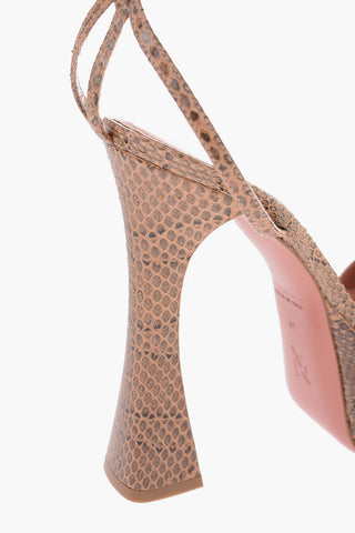 13.5cm snake print leather VITA Lace-up sandals