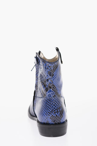 python printed side zip Western boots