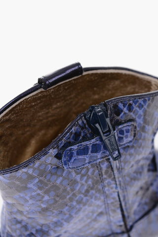 python printed side zip Western boots
