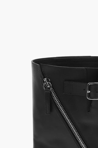 Leather AFTER Biker Boots with Buckles and Zip Fastening 6cm