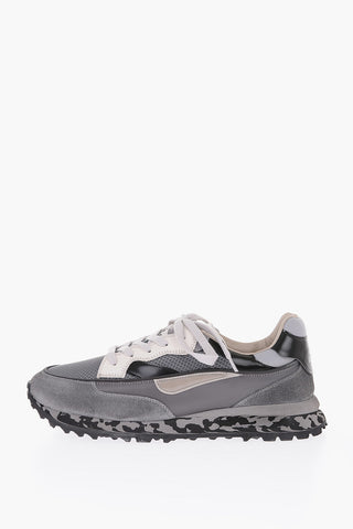 leather and fabric THREEDOME sneakers