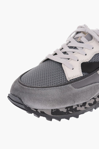 leather and fabric THREEDOME sneakers