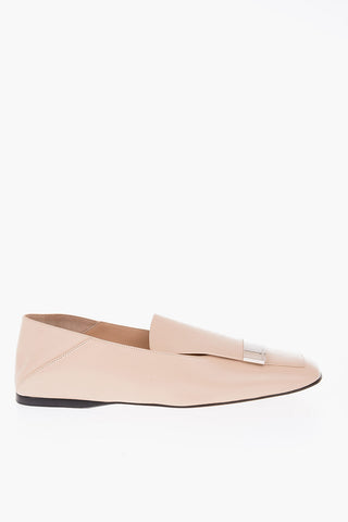 leather CHALK Square Toe loafers