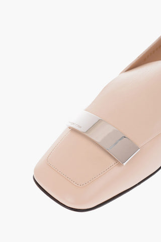 leather CHALK Square Toe loafers