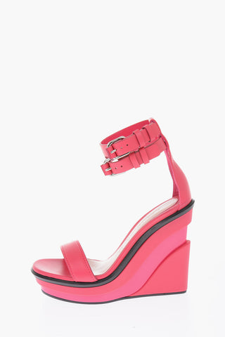 11cm leather Wedge sandals