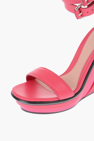 11cm leather Wedge sandals